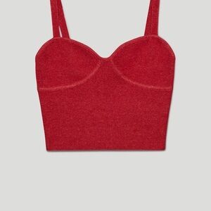 Aritzia Wilfred Red Cropped Bustier Tank Top